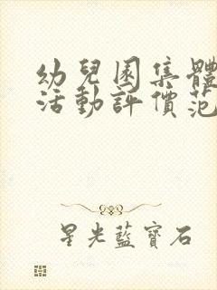 幼儿园集体教学活动评价范文