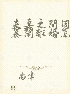 夫妻之间因为家暴闹离婚怎么处理