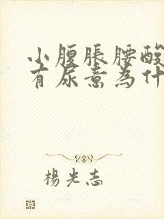 小腹胀腰酸经常有尿意为什么