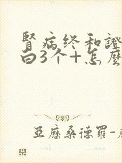 肾病终和证尿蛋白3个+怎么治疗呢