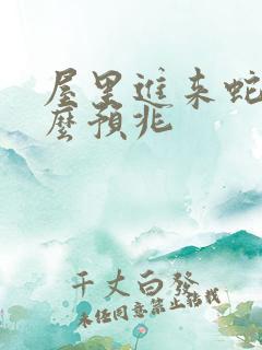 屋里进来蛇有什么预兆