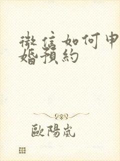 微信如何申请离婚预约