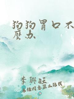 狗狗胃口不好怎么办