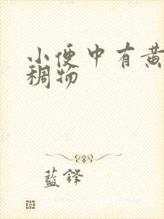 小便中有黄色粘稠物