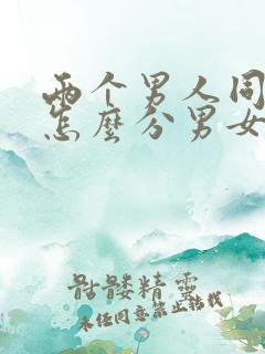 两个男人同性恋怎么分男女关系