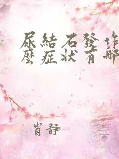 尿结石发作有什么症状有哪些