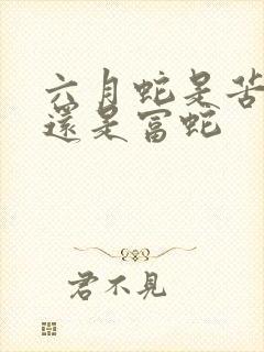 六月蛇是苦命蛇还是富蛇