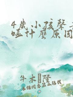 4岁小孩声音嘶哑什么原因