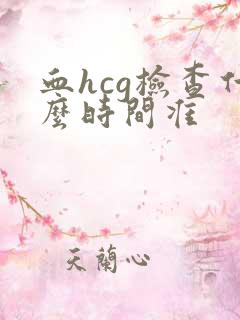 血hcg检查什么时间准