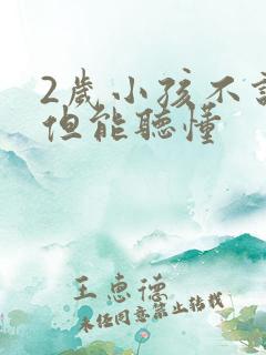 2岁小孩不说话但能听懂