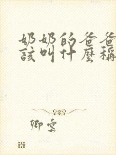 奶奶的爸爸我应该叫什么称呼