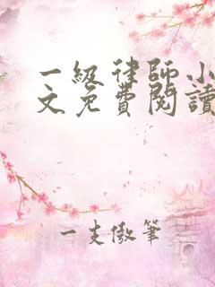 一级律师小说全文免费阅读无弹窗