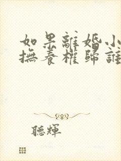 如果离婚小孩的抚养权归谁