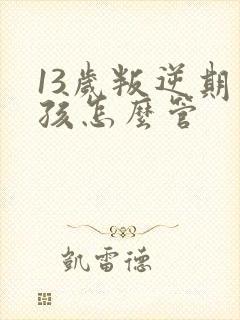 13岁叛逆期男孩怎么管