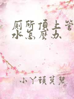 厕所顶上管子漏水怎么办