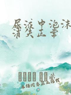 尿液中泡沫多久消失正常