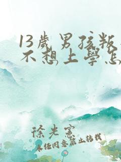 13岁男孩叛逆不想上学怎么办