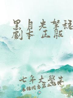 黑月光拿稳be剧本 正版