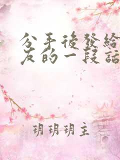 分手后发给女朋友的一段话