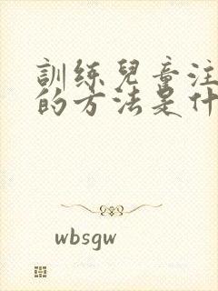 训练儿童注意力的方法是什么