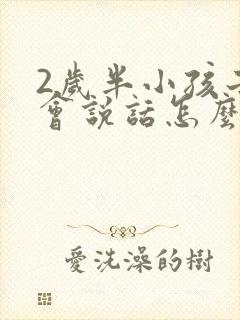 2岁半小孩子不会说话怎么办