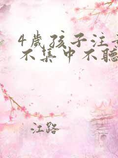 4岁孩子注意力不集中不听指令