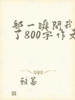 那一瞬间我感动了800字作文初二