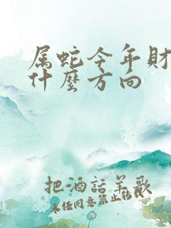 属蛇今年财运在什么方向