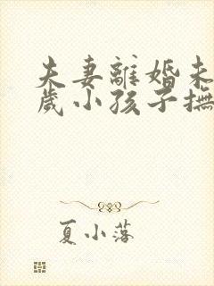 夫妻离婚未满两岁小孩子抚养权归谁