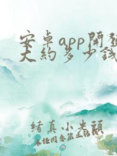 安卓app开发大约多少钱