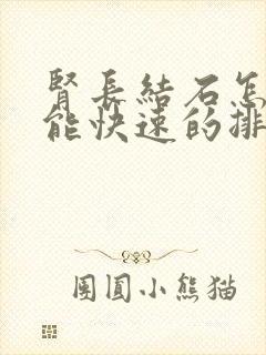 肾长结石怎样才能快速的排出来