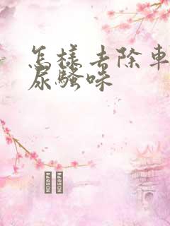 怎样去除车上的尿骚味