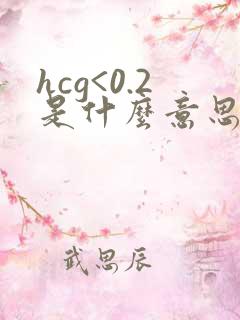 hcg<0.2是什么意思