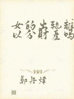 女的出轨离婚可以分财产吗