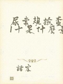 尿常规检查潜血1十是什么意思