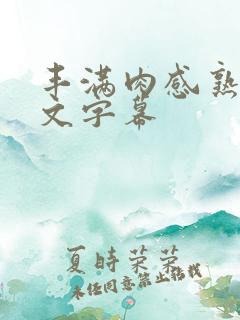 丰满肉感熟妇中文字幕