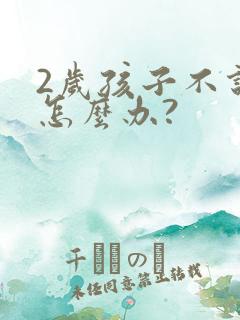 2岁孩子不说话怎么办?