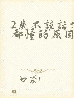 2岁不说话什么都懂的原因