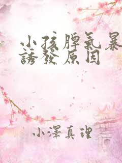 小孩脾气暴躁的诱发原因