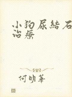 小狗尿结石怎么治疗