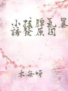 小孩脾气暴躁的诱发原因