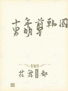 十年前韩国最火男明星