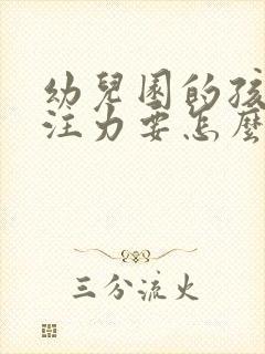 幼儿园的孩子专注力要怎么去培养