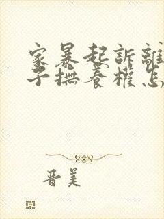 家暴起诉离婚孩子抚养权怎么判