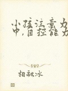 小孩注意力不集中,自控能力差