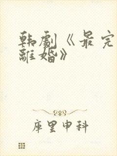 韩剧《最完美的离婚》