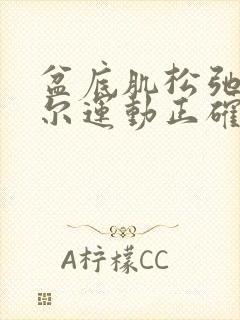 盆底肌松弛凯格尔运动正确做法