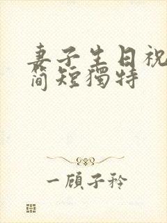 妻子生日祝福语简短独特