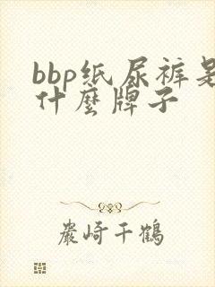 bbp纸尿裤是什么牌子