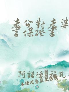 老公对老婆的誓言保证书